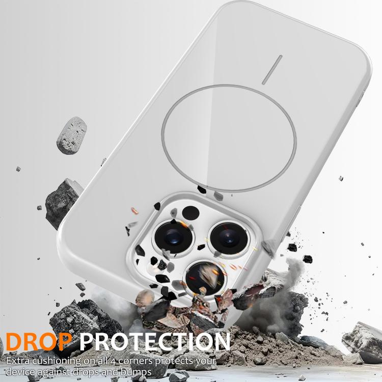 For iPhone 15 Pro Max Glossy TPU Shockproof MagSafe Phone Case with Lanyard