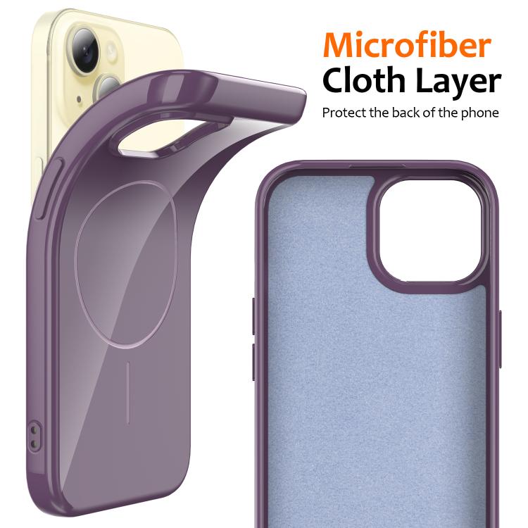 For iPhone 15 Plus Glossy TPU Shockproof MagSafe Phone Case with Lanyard