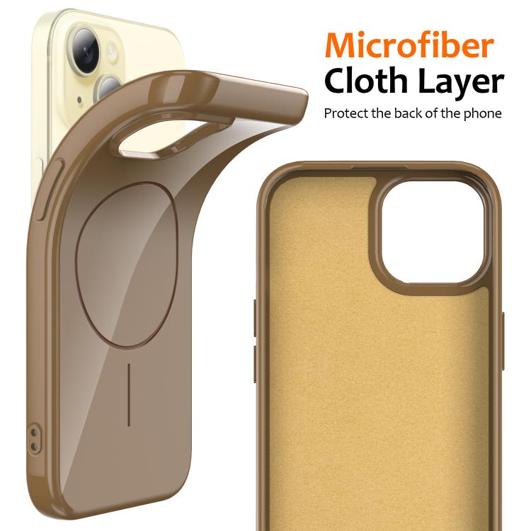 For iPhone 15 Plus Glossy TPU Shockproof MagSafe Phone Case with Lanyard