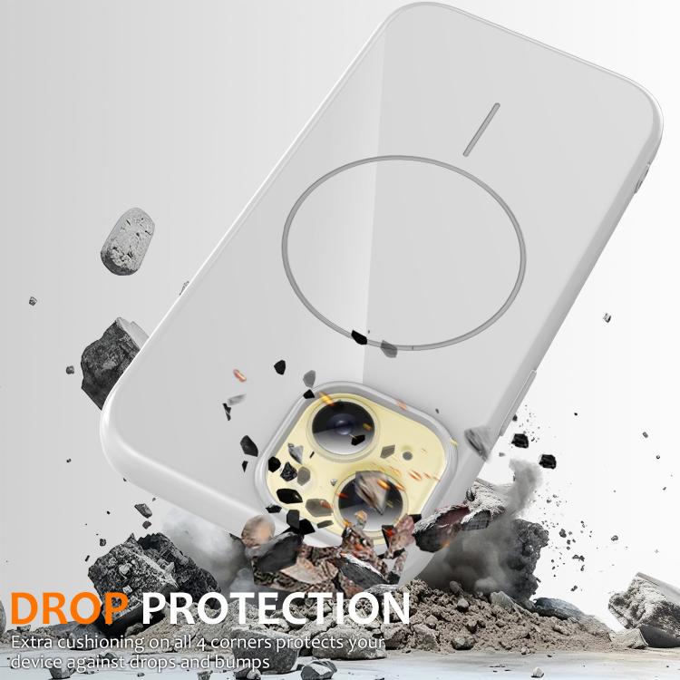 For iPhone 15 Glossy TPU Shockproof MagSafe Phone Case with Lanyard