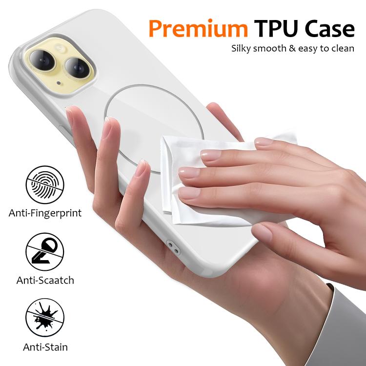 For iPhone 14 Plus Glossy TPU Shockproof MagSafe Phone Case with Lanyard
