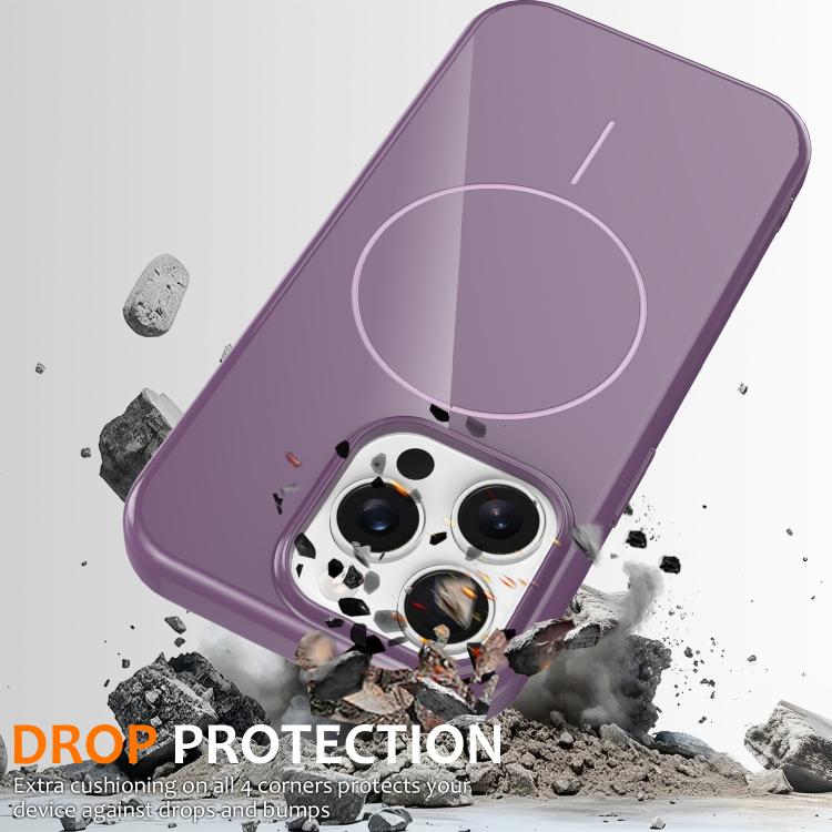 For iPhone 14 Pro Glossy TPU Shockproof MagSafe Phone Case with Lanyard