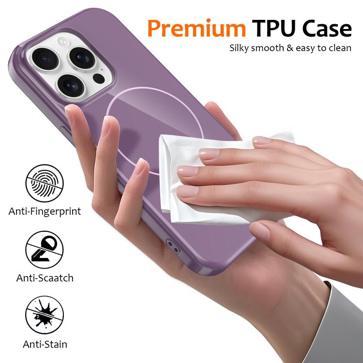 For iPhone 14 Pro Glossy TPU Shockproof MagSafe Phone Case with Lanyard