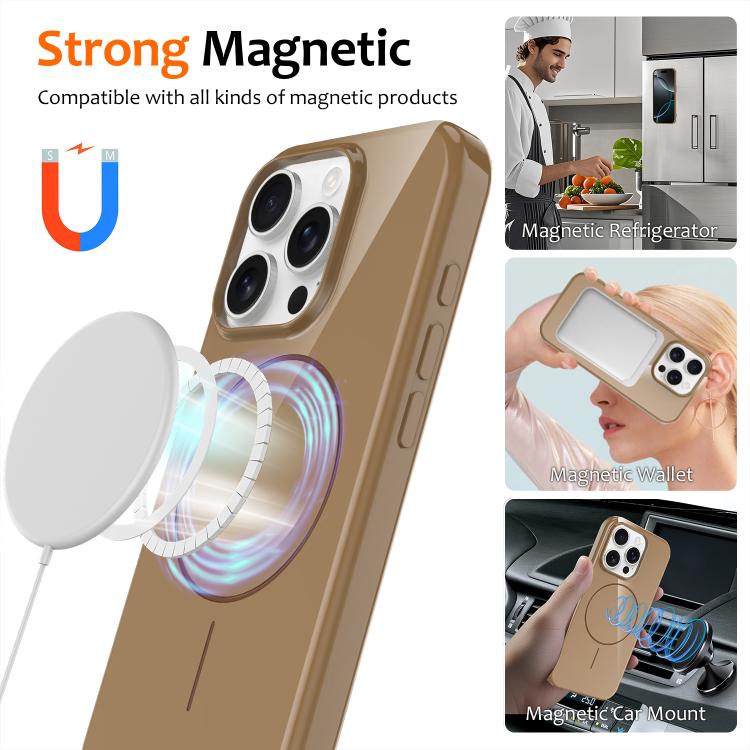 For iPhone 14 Pro Max Glossy TPU Shockproof MagSafe Phone Case with Lanyard