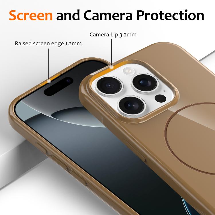 For iPhone 13 Pro Max Glossy TPU Shockproof MagSafe Phone Case with Lanyard