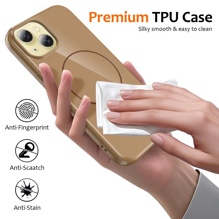 For iPhone 13 Glossy TPU Shockproof MagSafe Phone Case with Lanyard