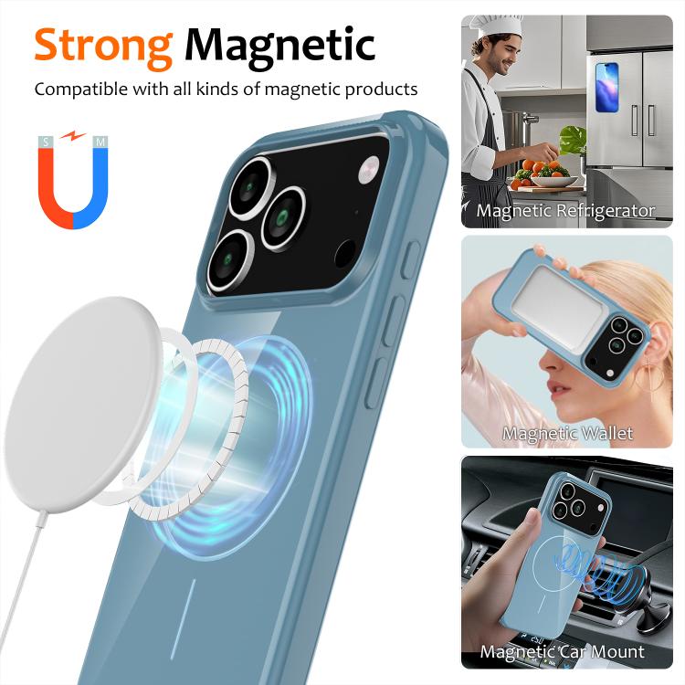 For iPhone 17 Pro Max Glossy TPU Shockproof MagSafe Phone Case with Lanyard