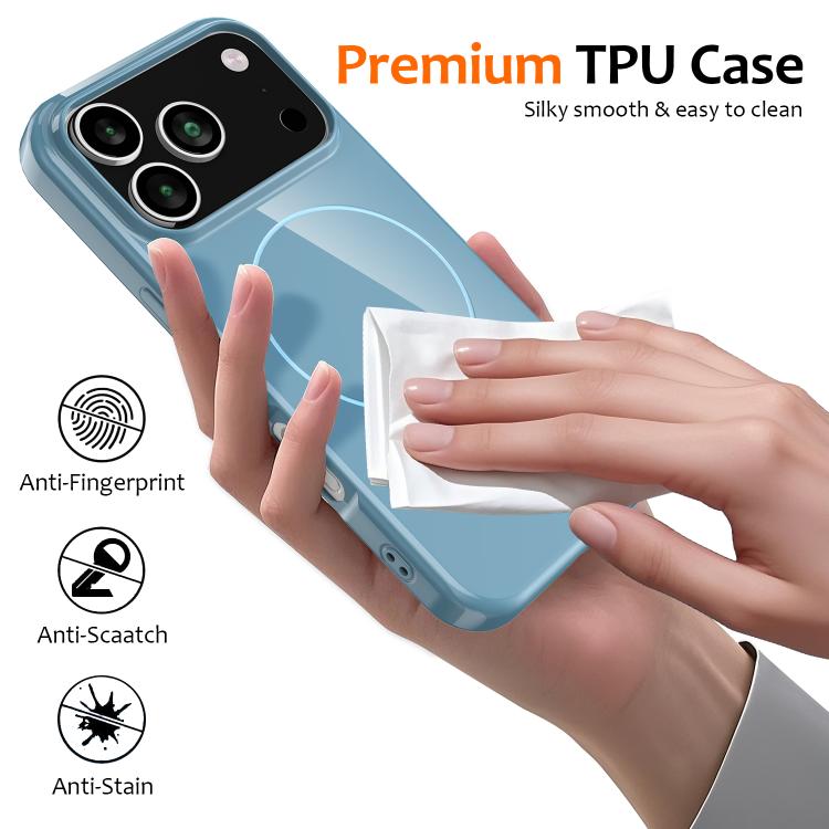 For iPhone 17 Pro Max Glossy TPU Shockproof MagSafe Phone Case with Lanyard