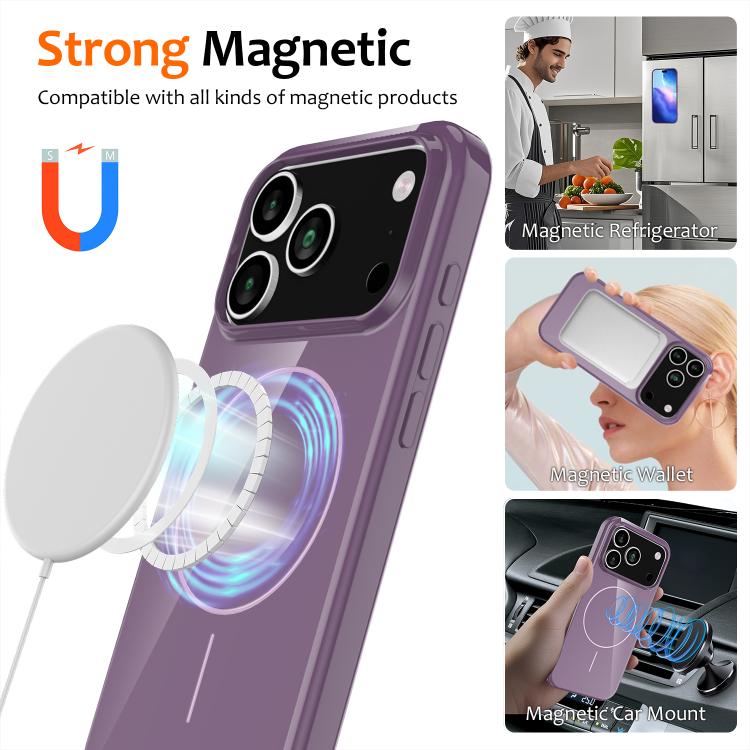 For iPhone 17 Pro Max Glossy TPU Shockproof MagSafe Phone Case with Lanyard