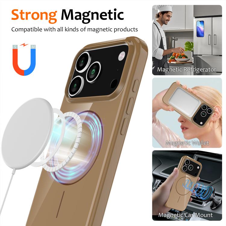 For iPhone 17 Pro Max Glossy TPU Shockproof MagSafe Phone Case with Lanyard