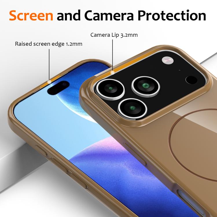 For iPhone 17 Pro Max Glossy TPU Shockproof MagSafe Phone Case with Lanyard