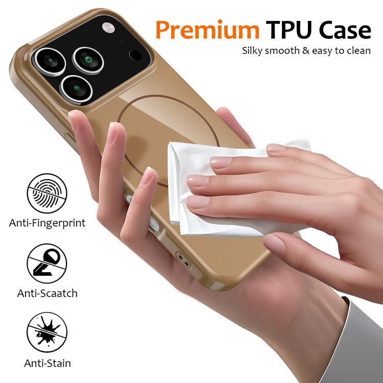For iPhone 17 Pro Max Glossy TPU Shockproof MagSafe Phone Case with Lanyard