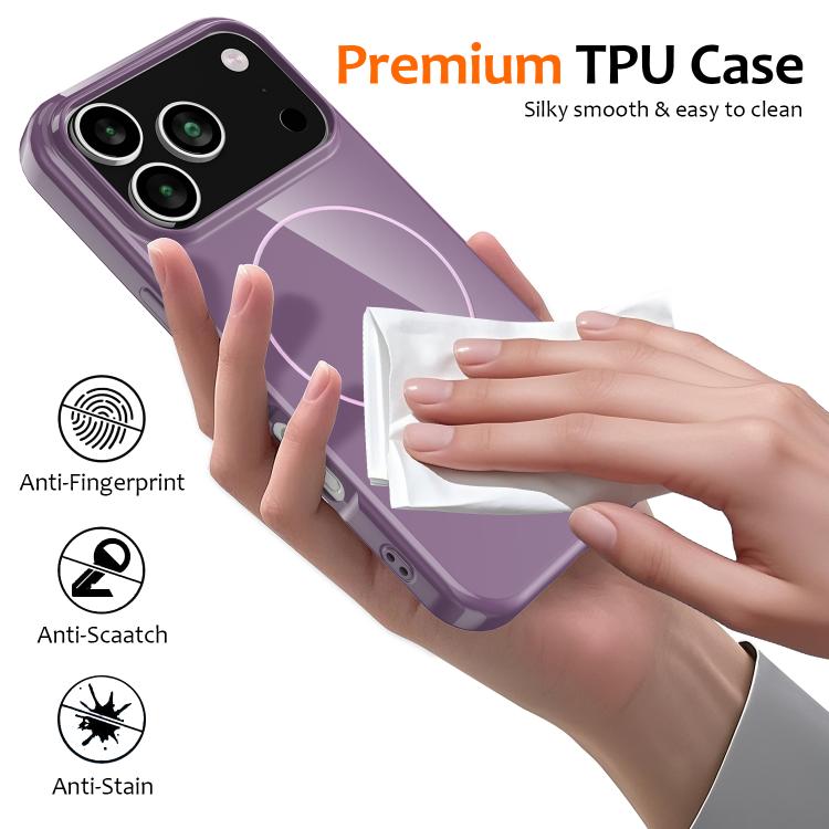 For iPhone 17 Pro Glossy TPU Shockproof MagSafe Phone Case with Lanyard