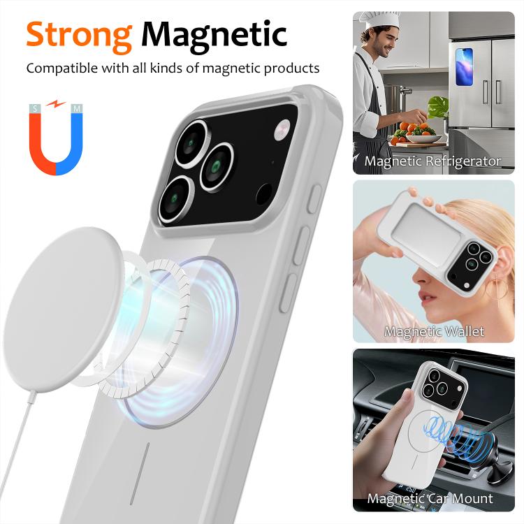 For iPhone 17 Pro Glossy TPU Shockproof MagSafe Phone Case with Lanyard