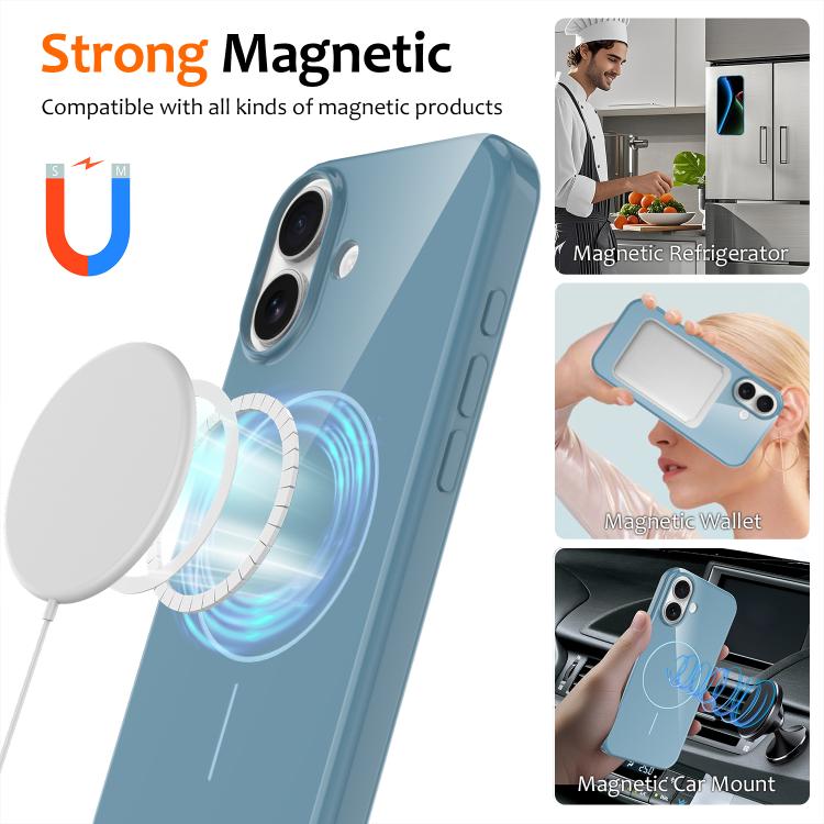 For iPhone 17 Glossy TPU Shockproof MagSafe Phone Case with Lanyard