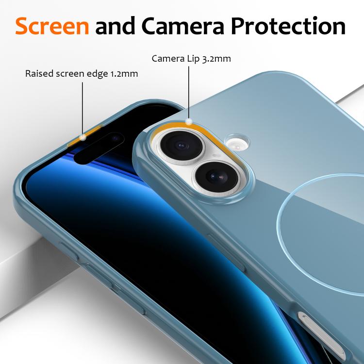 For iPhone 17 Glossy TPU Shockproof MagSafe Phone Case with Lanyard