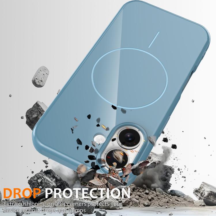For iPhone 17 Glossy TPU Shockproof MagSafe Phone Case with Lanyard