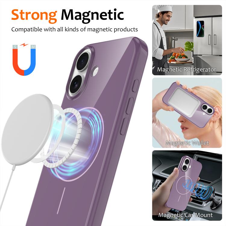For iPhone 17 Glossy TPU Shockproof MagSafe Phone Case with Lanyard