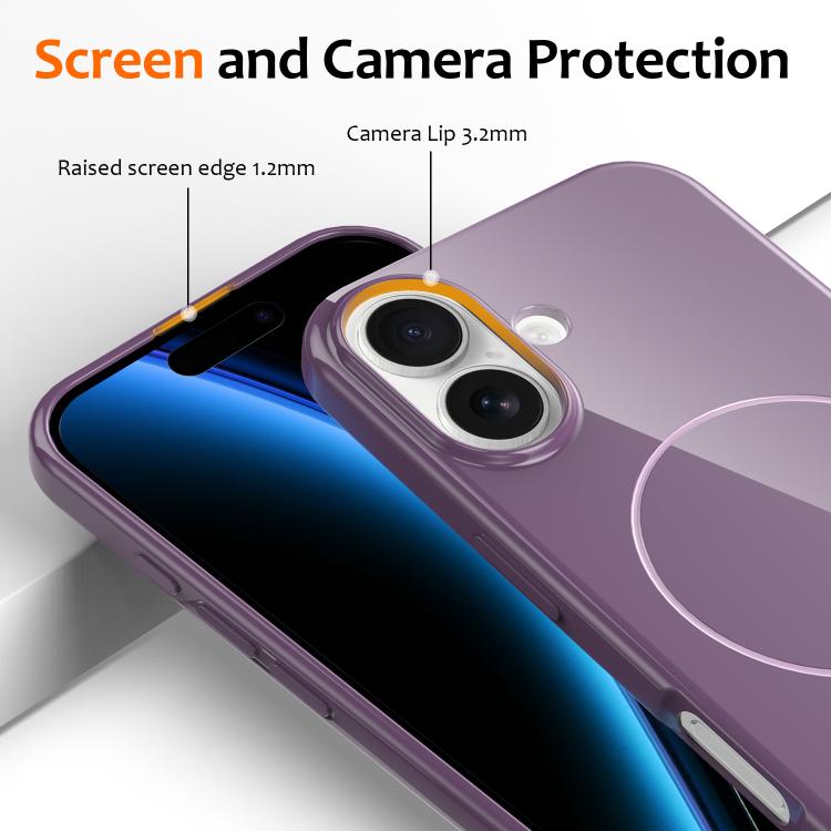 For iPhone 17 Glossy TPU Shockproof MagSafe Phone Case with Lanyard