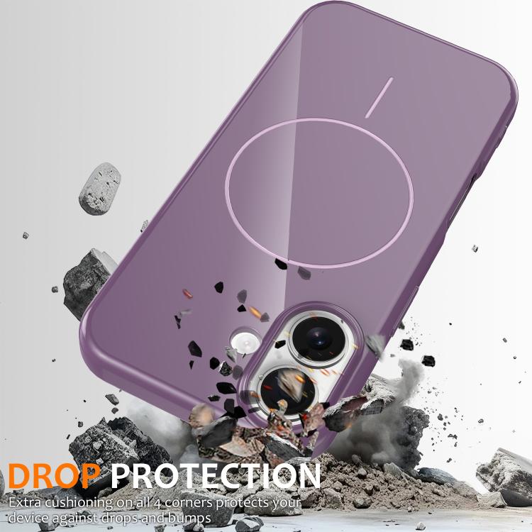 For iPhone 17 Glossy TPU Shockproof MagSafe Phone Case with Lanyard