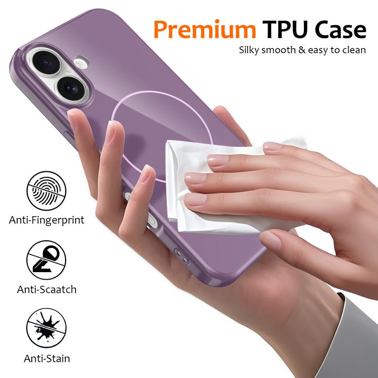 For iPhone 17 Glossy TPU Shockproof MagSafe Phone Case with Lanyard