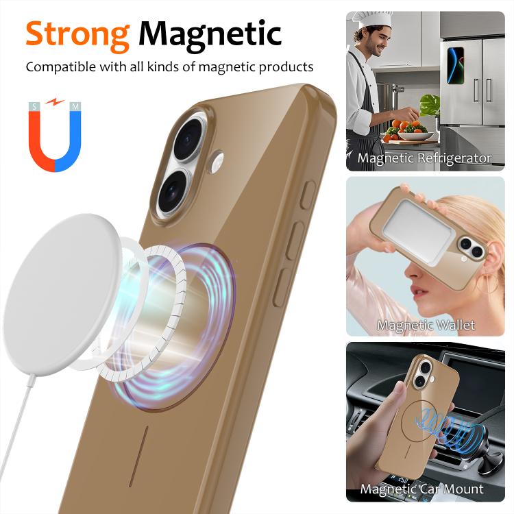 For iPhone 17 Glossy TPU Shockproof MagSafe Phone Case with Lanyard