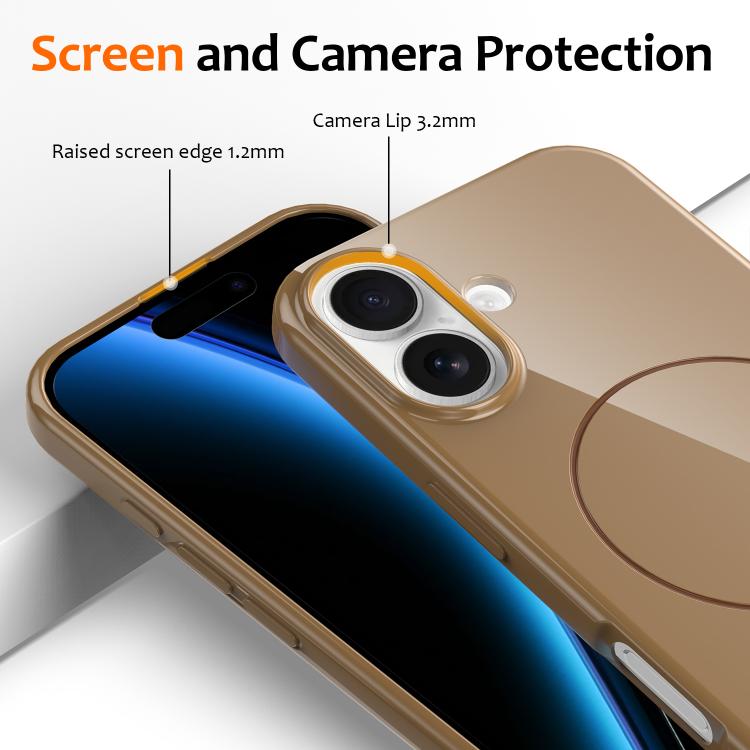 For iPhone 17 Glossy TPU Shockproof MagSafe Phone Case with Lanyard