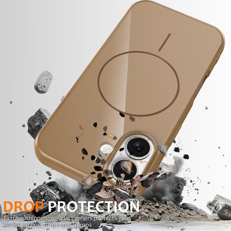 For iPhone 17 Glossy TPU Shockproof MagSafe Phone Case with Lanyard