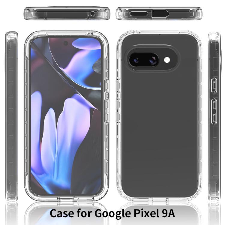 For Google Pixel 9a Full Body Shockproof Clear Gradient Phone Case with PET Film
