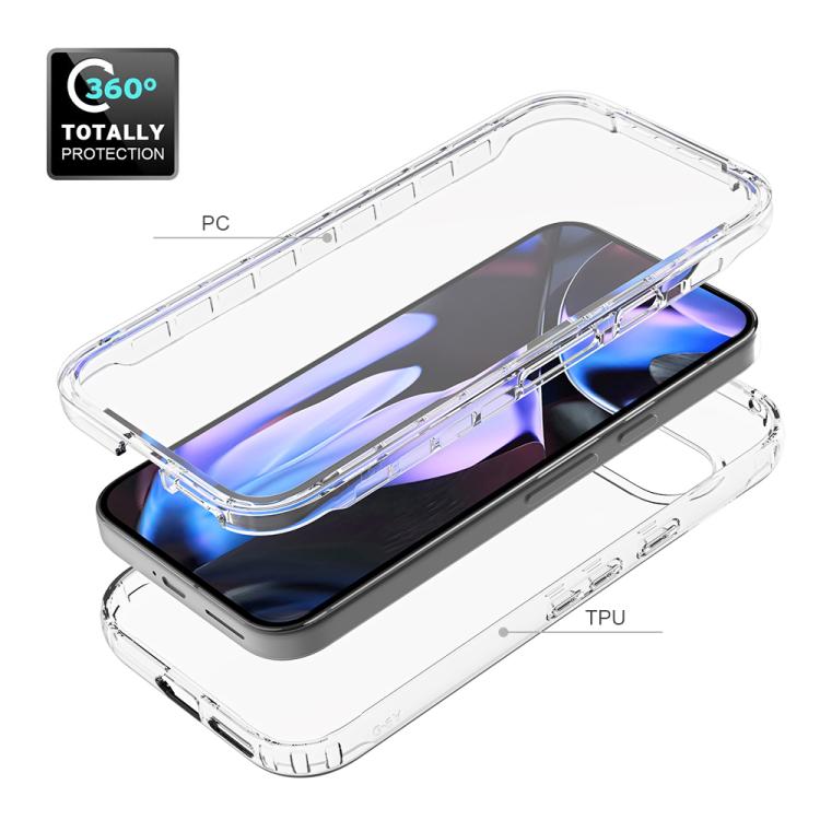 For Google Pixel 9a Full Body Shockproof Clear Gradient Phone Case with PET Film