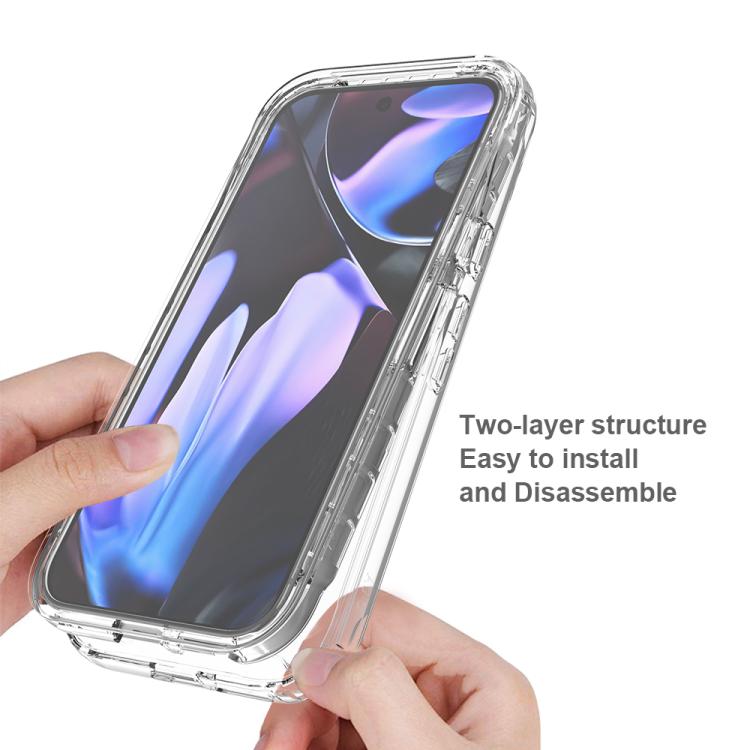 For Google Pixel 9a Full Body Shockproof Clear Gradient Phone Case with PET Film