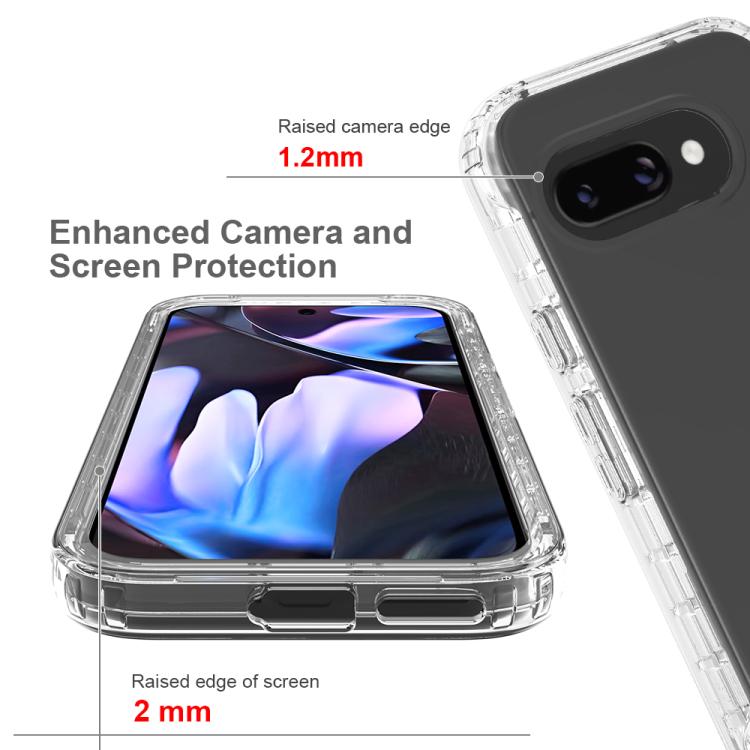 For Google Pixel 9a Full Body Shockproof Clear Gradient Phone Case with PET Film