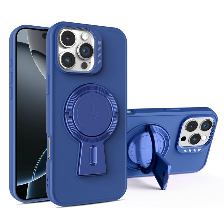 For iPhone 16 Pro Y-shape Holder MagSafe Rugged Shockproof Phone Case