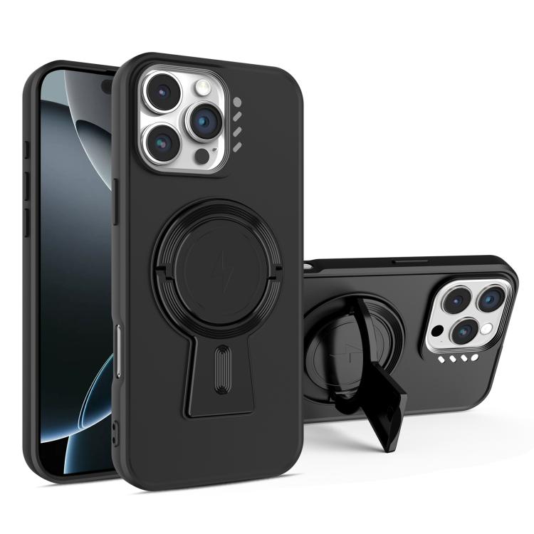 For iPhone 16 Pro Y-shape Holder MagSafe Rugged Shockproof Phone Case