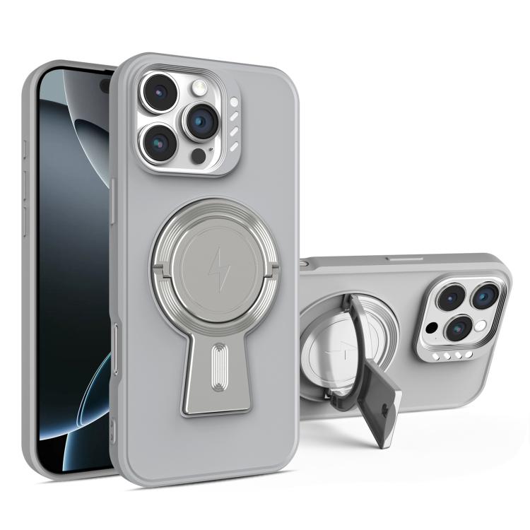 For iPhone 16 Pro Y-shape Holder MagSafe Rugged Shockproof Phone Case