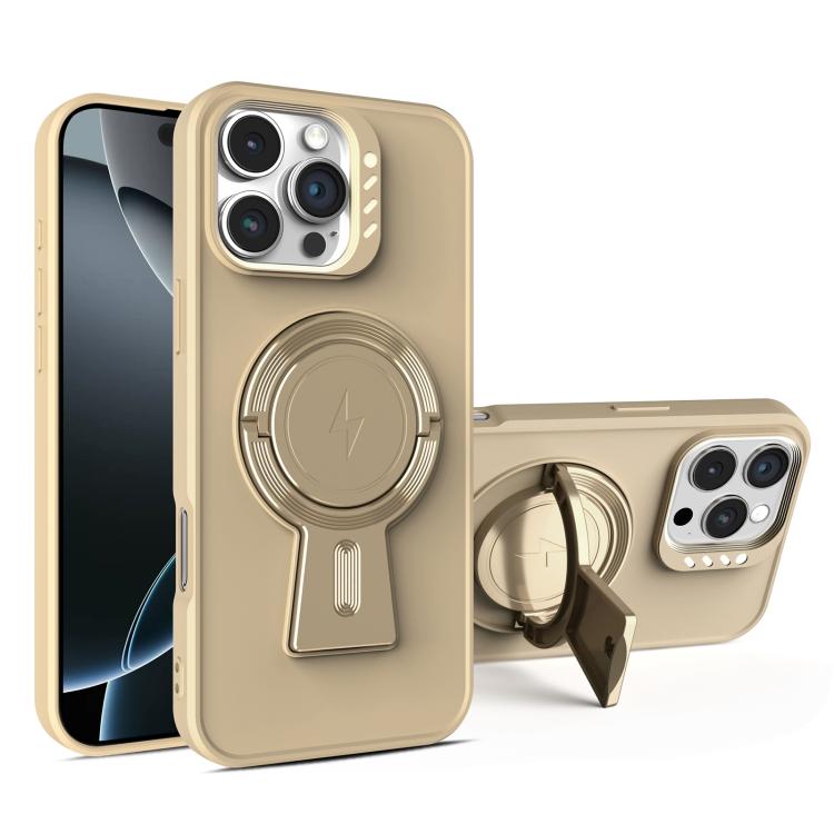For iPhone 16 Pro Y-shape Holder MagSafe Rugged Shockproof Phone Case