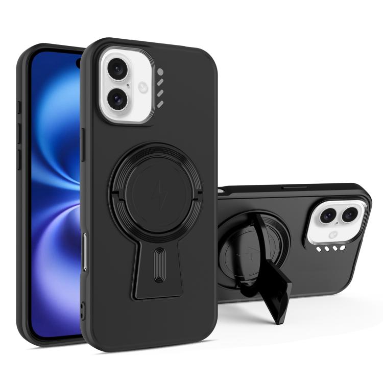 For iPhone 16 Plus Y-shape Holder MagSafe Rugged Shockproof Phone Case
