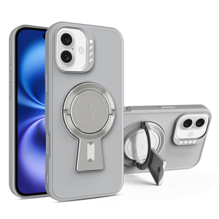 For iPhone 16 Plus Y-shape Holder MagSafe Rugged Shockproof Phone Case