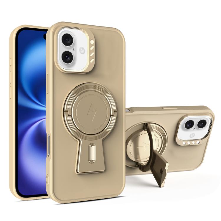 For iPhone 16 Y-shape Holder MagSafe Rugged Shockproof Phone Case