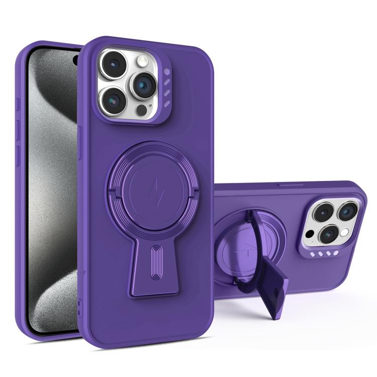 For iPhone 15 Pro Max Y-shape Holder MagSafe Rugged Shockproof Phone Case