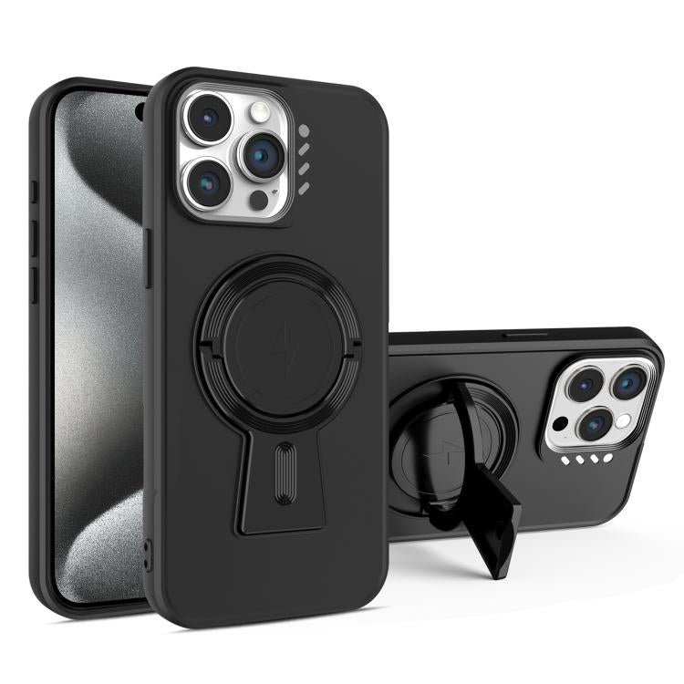 For iPhone 15 Pro Max Y-shape Holder MagSafe Rugged Shockproof Phone Case