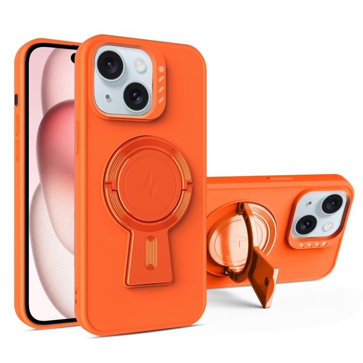 For iPhone 15 Plus Y-shape Holder MagSafe Rugged Shockproof Phone Case