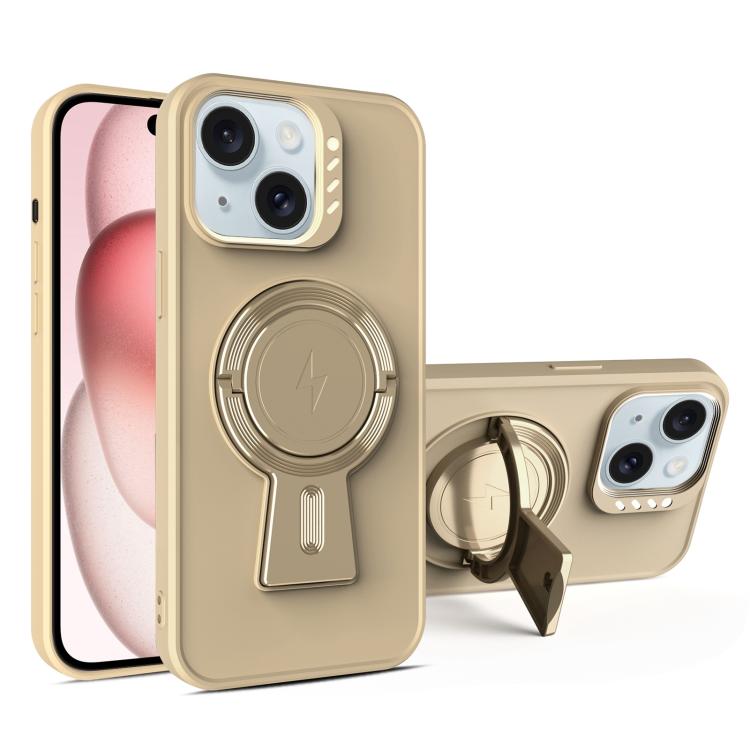 For iPhone 15 Plus Y-shape Holder MagSafe Rugged Shockproof Phone Case
