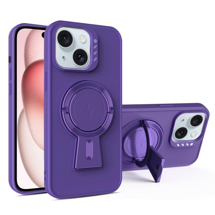 For iPhone 15 Y-shape Holder MagSafe Rugged Shockproof Phone Case