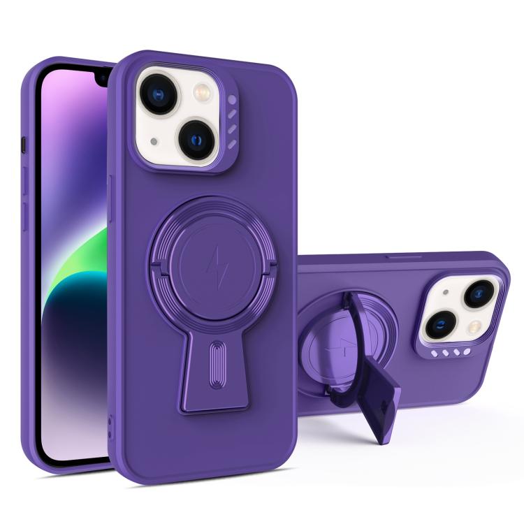 For iPhone 14 Plus Y-shape Holder MagSafe Rugged Shockproof Phone Case
