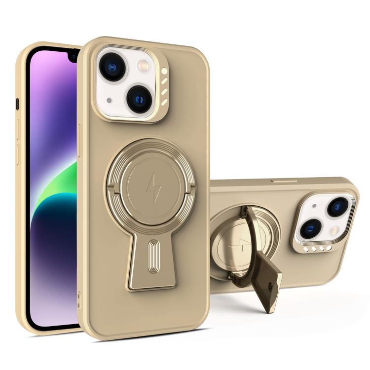 For iPhone 14 Plus Y-shape Holder MagSafe Rugged Shockproof Phone Case