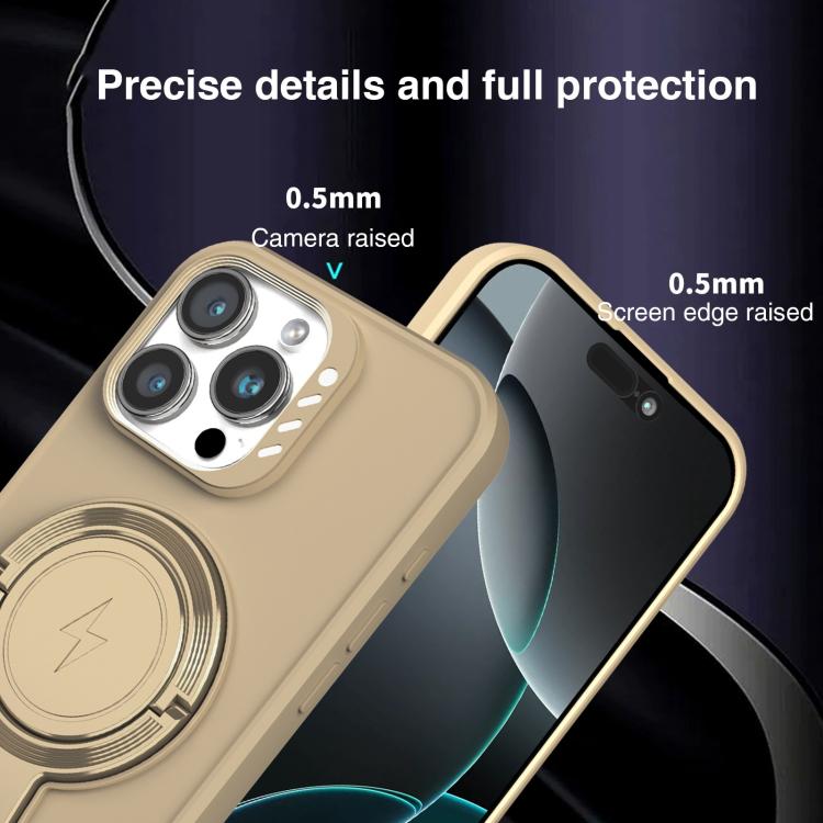 For iPhone 16 Pro Max Y-shape Holder MagSafe Rugged Shockproof Phone Case