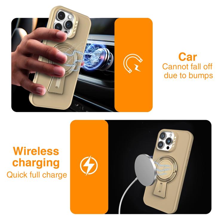 For iPhone 14 Pro Max Y-shape Holder MagSafe Rugged Shockproof Phone Case