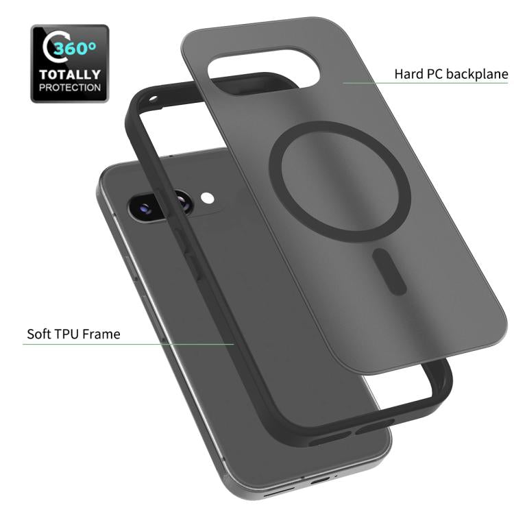 For Google Pixel 9a Skin Feel TPU Hybrid PC MagSafe Phone Case
