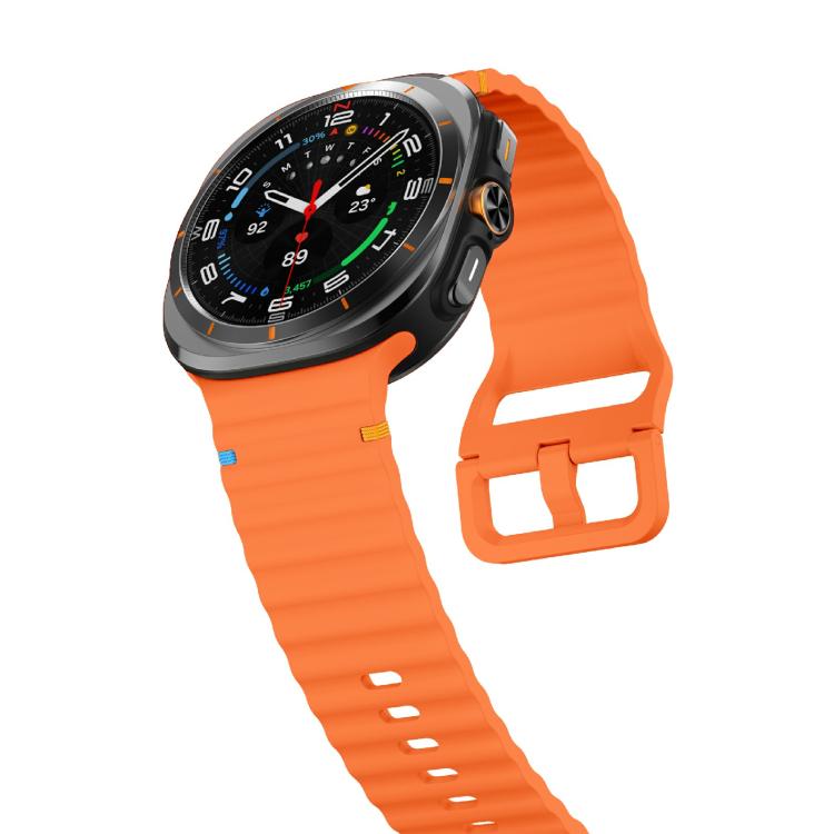 For Samsung Galaxy Watch Ultra 47mm / Ultra 2025 Kalebol Wave-stitched Silicone Strap